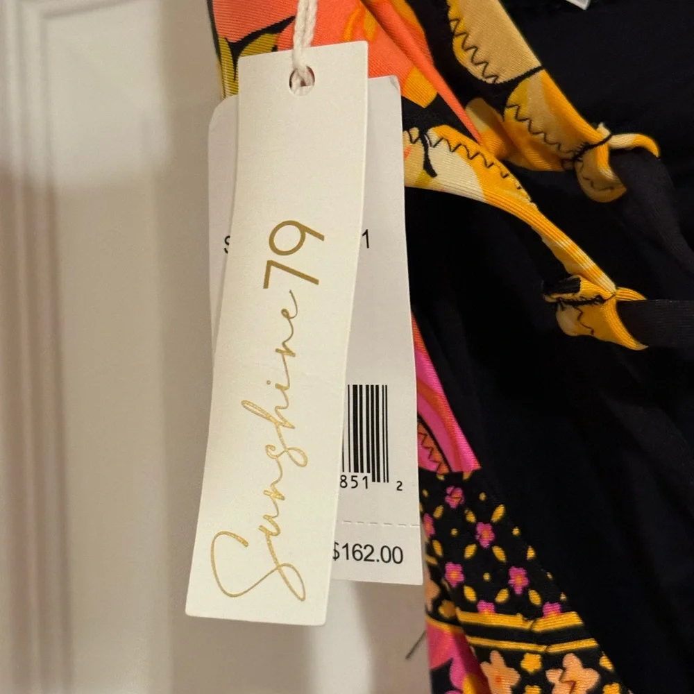NWT Sunshine 79 Flower Power Bandeau One‎ Piece Bathing Suit Size 12